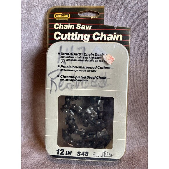 VTG Oregon Chainsaw Blade S48 12” Cutting Chain Sears USA Box Cut Used Once - Picture 1 of 6